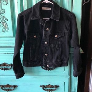 TOPSHOP Black Denim Jacket size 0